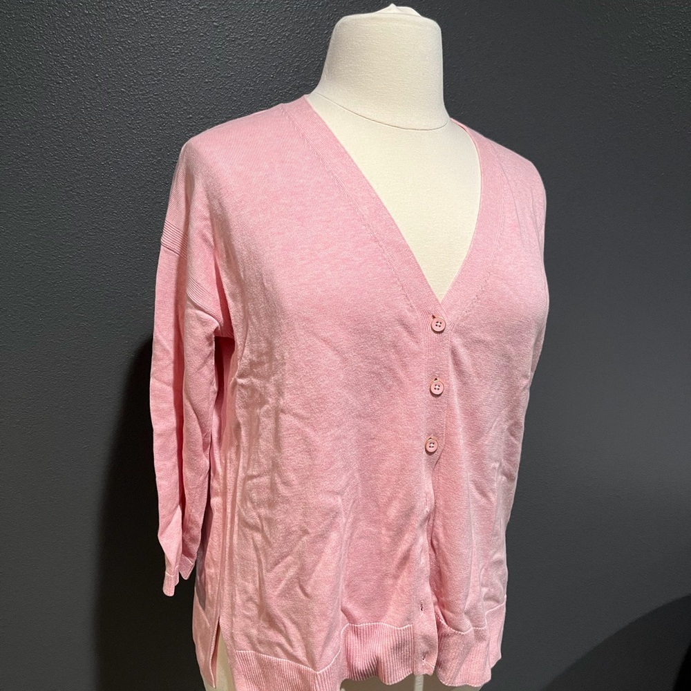 Talbots light pink button cardigan 1X petite